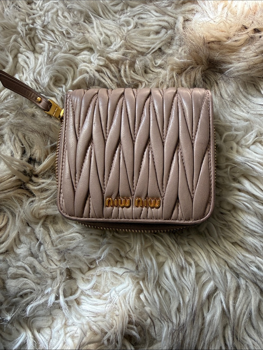 Miu Miu Quilted Matelasse Napa leather wallet